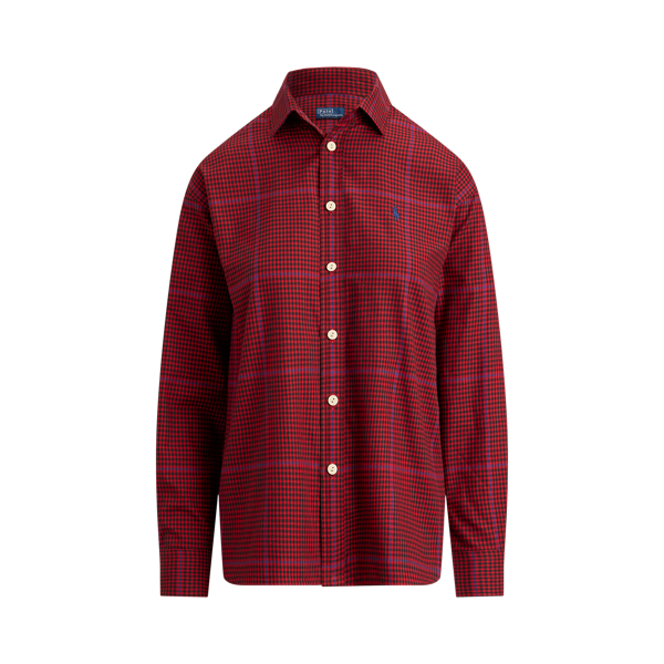 Relaxed Fit Plaid Cotton Twill Shirt