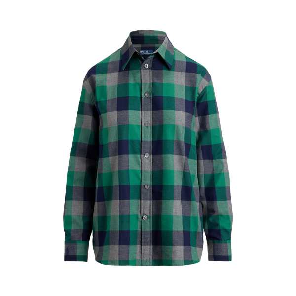 Oversize Fit Plaid Cotton Twill Shirt