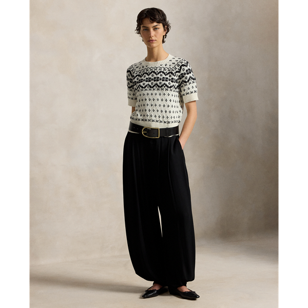 Fair Isle Short-Sleeve Sweater