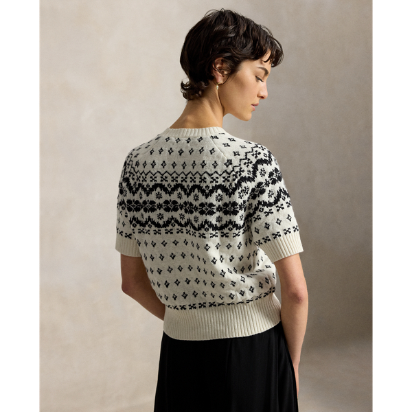 Fair Isle Short-Sleeve Sweater