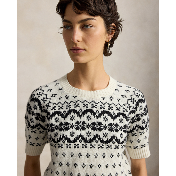 Fair Isle Short-Sleeve Sweater