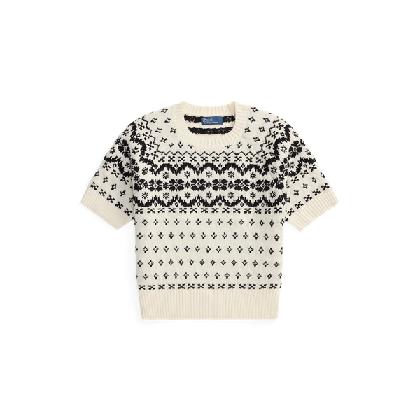 Fair Isle Short-Sleeve Sweater