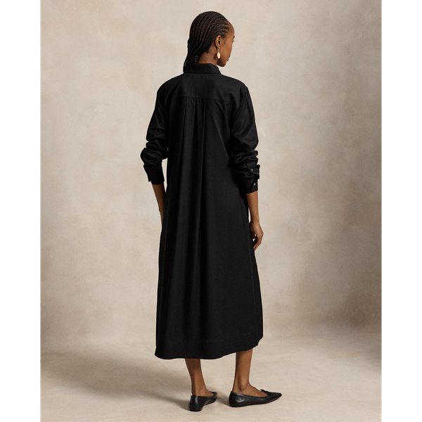 Pleated-Bib Shirtdress