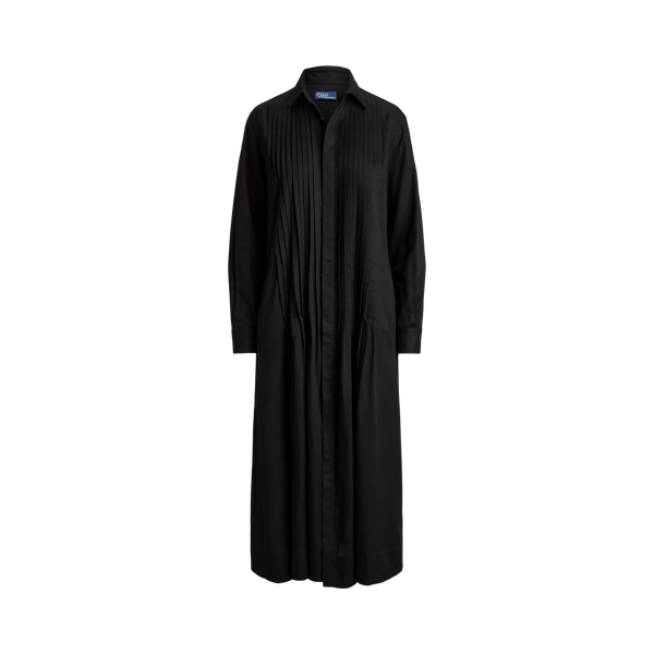 Pleated-Bib Shirtdress
