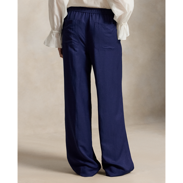Wide-Leg Drawstring Trousers