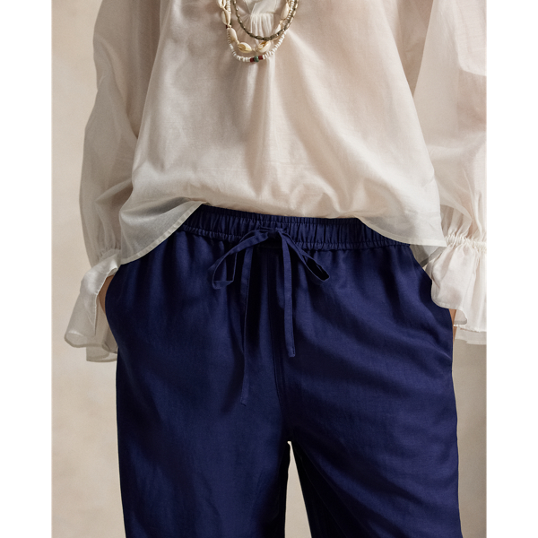 Wide-Leg Drawstring Trousers