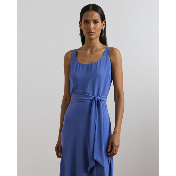 Belted Crepe Sleeveless Dress for Women | Ralph Lauren® CV