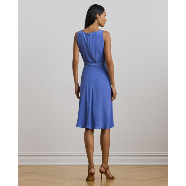 Belted Crepe Sleeveless Dress for Women | Ralph Lauren® GY