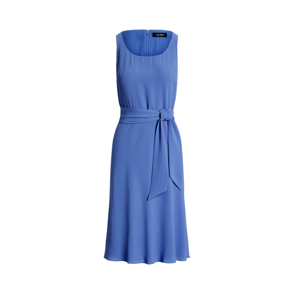 Belted Crepe Sleeveless Dress for Women | Ralph Lauren® CV