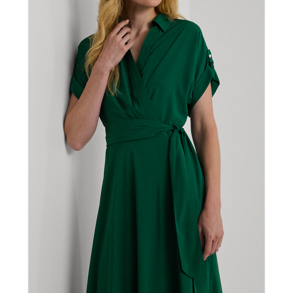 Cr&ecirc;pekleid mit G&uuml;rtel Lauren in Deep Emerald 6