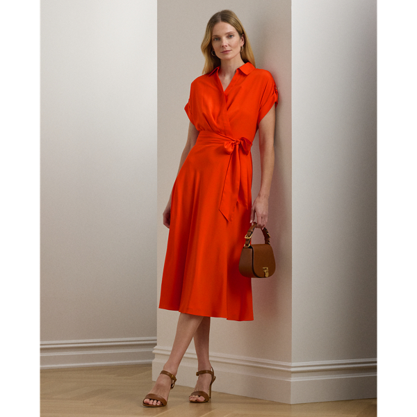 Belted Crepe Dress