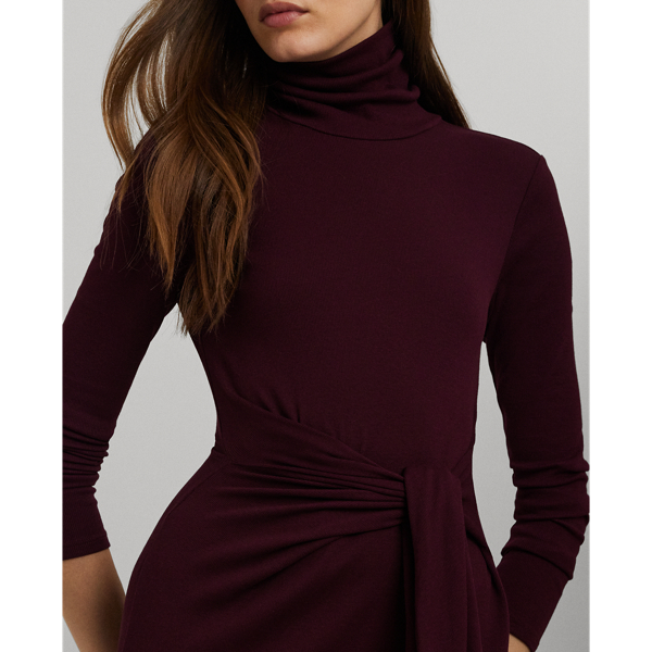 Pinot Noir Tie-Front Turtleneck Dress Lauren 6