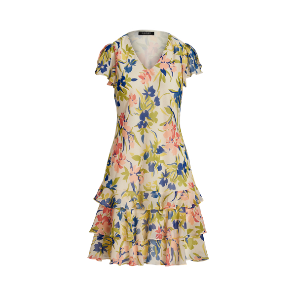 Ralph Lauren お上品なtie front ワンピース floral print ラルフローレン RALPH LAUREN プリントワンピース tie front