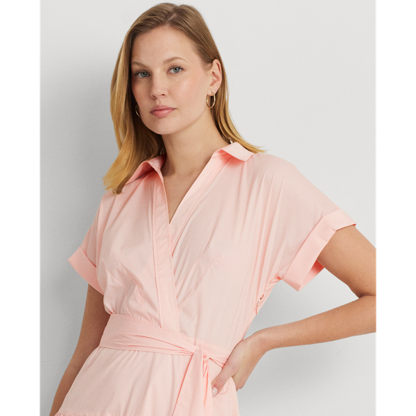 Ralph Lauren Belted Cotton-Blend Tiered Dress コットンワンピ Belted Cotton-Blend Tiered Dress