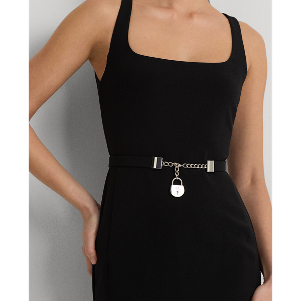 Black Belted Double-Faced Crepe Dress Lauren 6