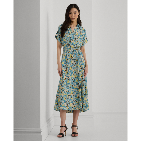 Ralph lauren floral print crepe dress best sale