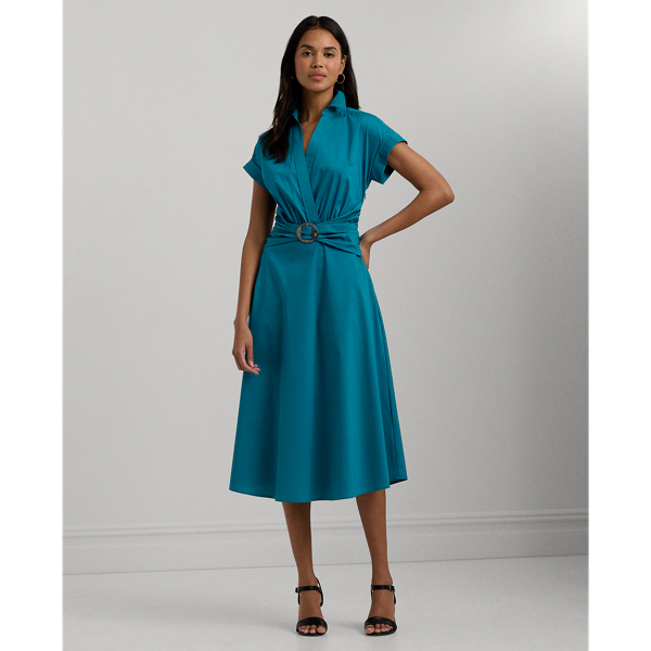 Stretch Cotton Blend Surplice Dress for Women Ralph Lauren UK