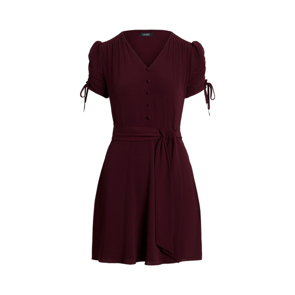 Belted Bubble Crepe Dress