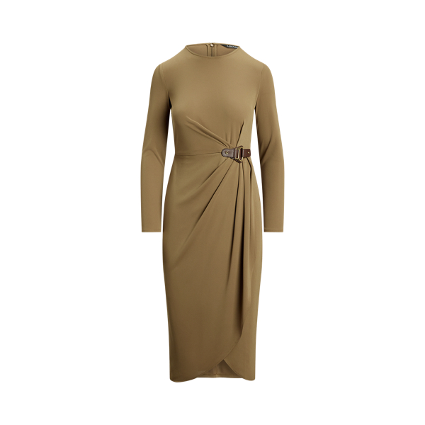 Buckle-Trim Stretch Jersey Dress Lauren 1