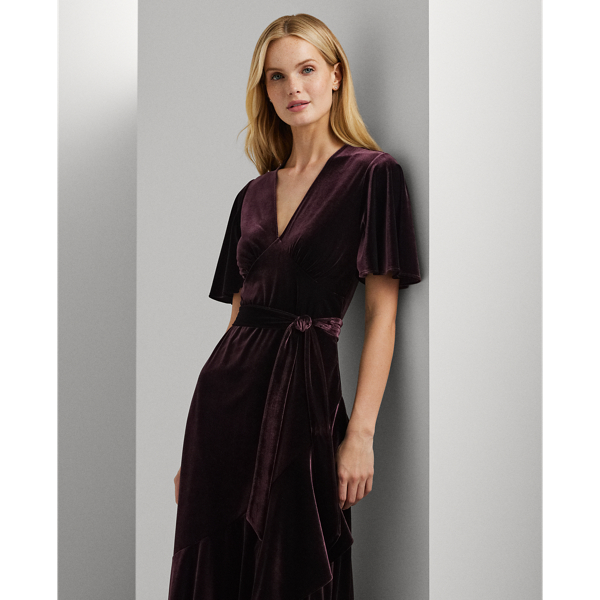 Ralph lauren flutter sleeve jersey dress best sale