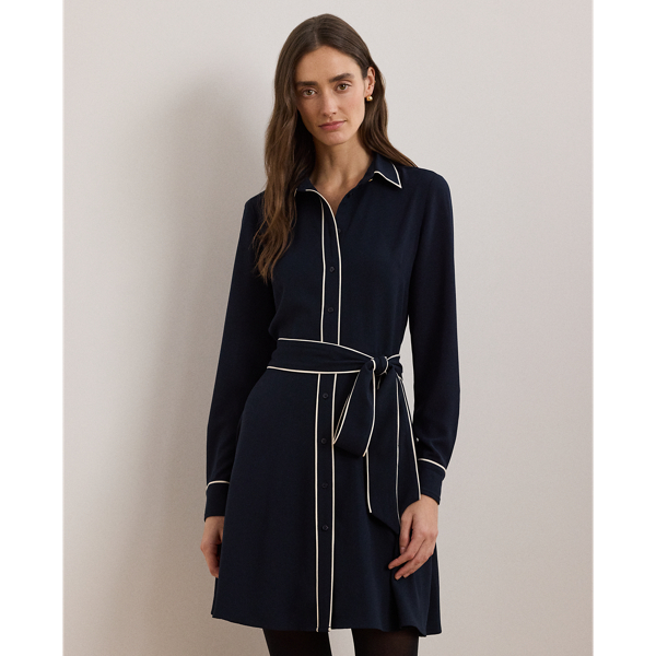 Chevron georgette belted shirtdress online