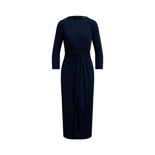 Twist-Front Stretch Jersey Midi Dress Lauren 1