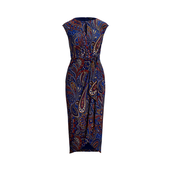 Paisley-Kleid mit Schn&uuml;rung vorne