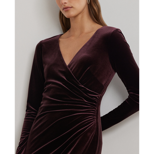 Lauren ralph lauren velvet surplice dress on sale