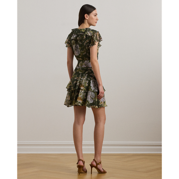 Floral Belted Crinkle Georgette Dress for Women | Ralph Floral Belted Crinkle Georgette Dress for Women | Ralph