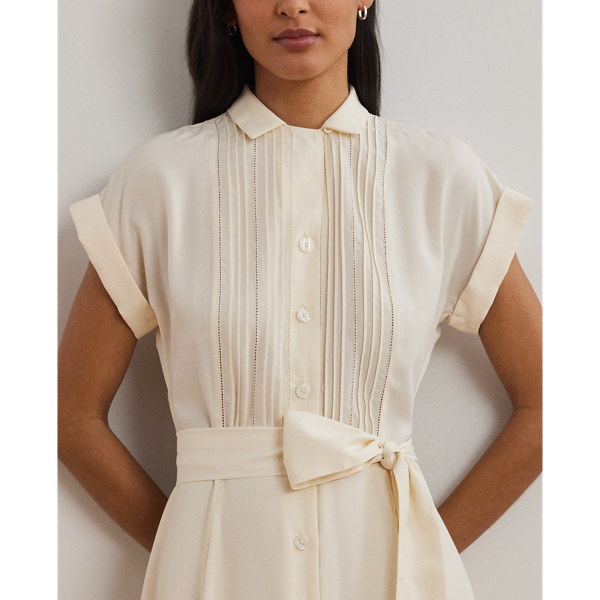 【利益還元祭】開催中！今年最後の大セール Crepe Belted Pintucked KW Lauren® Ralph | Women for Shirtdress シャツ/ブラウス(長袖/七分)