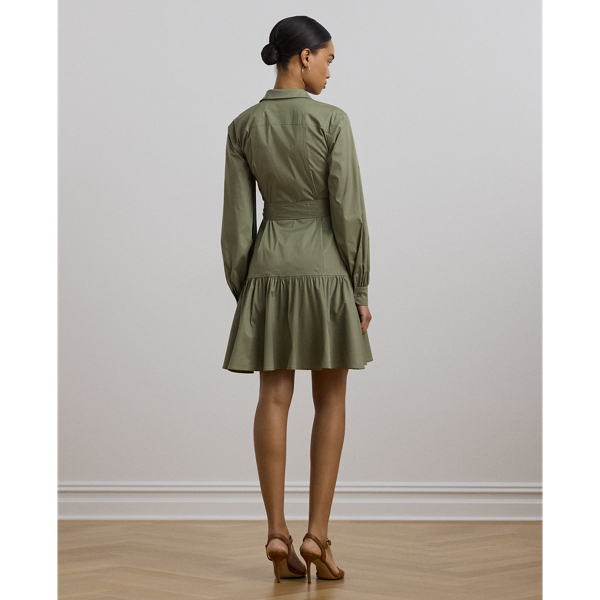 Belted Cotton-Blend Shirtdress