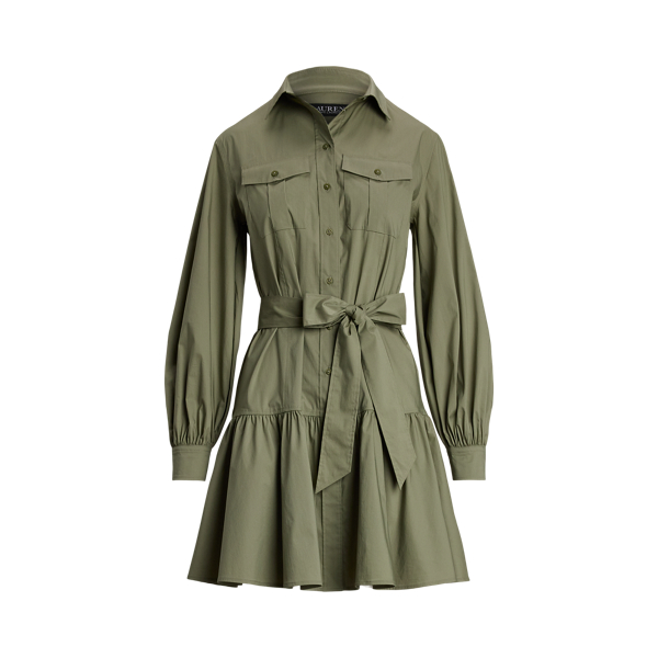 Belted Tiered Shirtdess