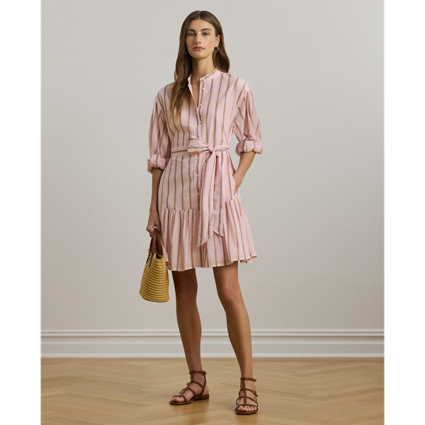 Ralph Lauren☆Striped Tie-Waist Broadcloth Shirtdress ワンピ LAUREN RALPH LAUREN Striped Tie-front Broadcloth Shirtdress