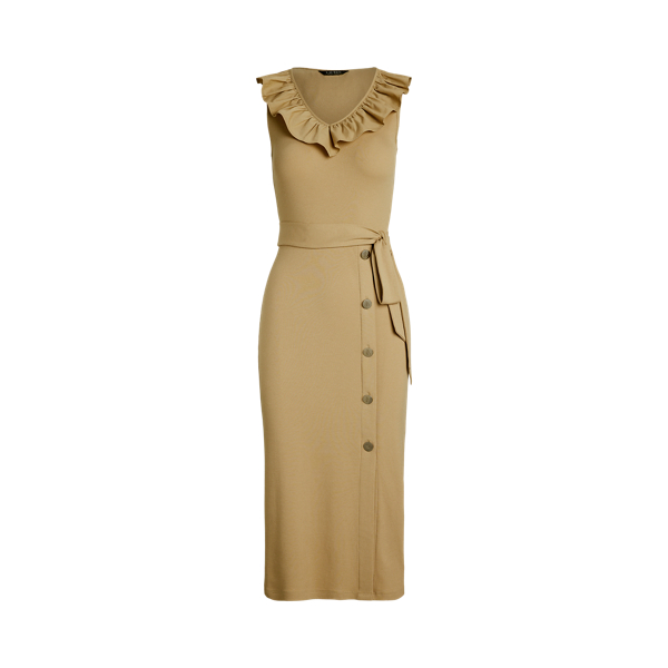 Vestido de canal&eacute; sin mangas con botones