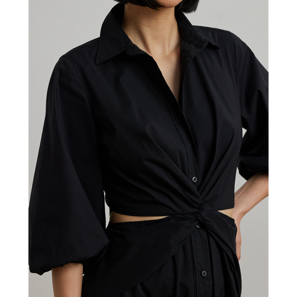 送関込☆RALPHLAUREN COTTON-BLEND BUBBLE-SLEEVE SHIRTDRESS Cotton-Blend Bubble-Sleeve Shirtdress for Women | Ralph