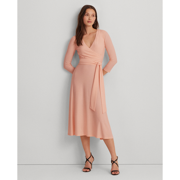 Pink Opal Surplice Jersey Dress Lauren Petite 1