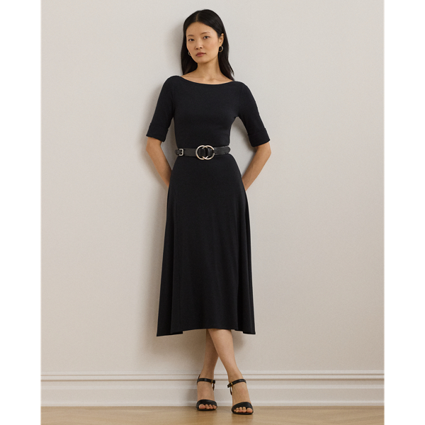 Black Midikleid aus Baumwollstretch Lauren Petite 1