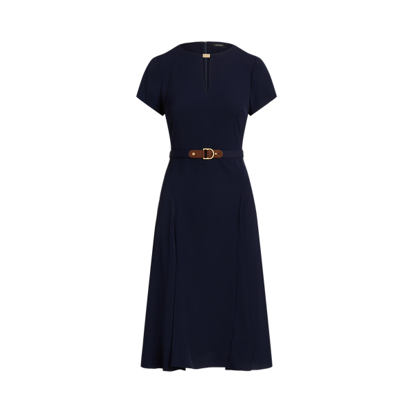 Belted Georgette Dress Lauren Petite 1