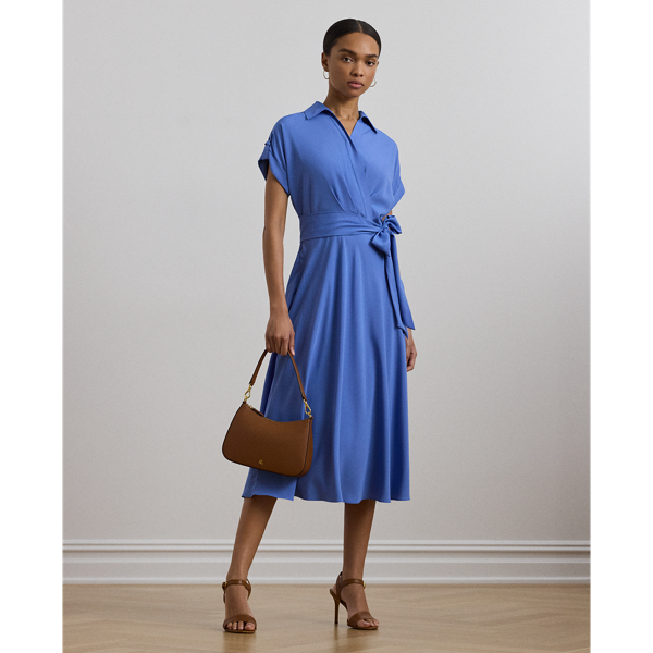 【Ralph Lauren】ベルト付 クレープ ドレス Belted Crepe Dress Belted Crepe Dress