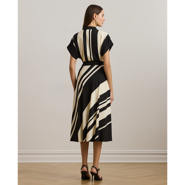 Striped Belted Crepe Dress for Women | Ralph Lauren® GP