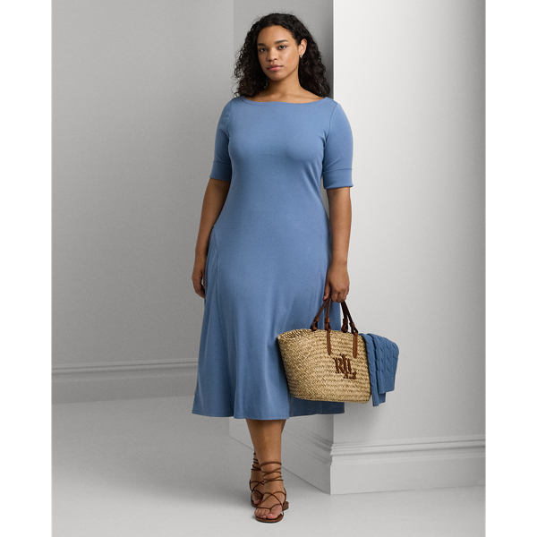 Stretch Cotton Midi Dress