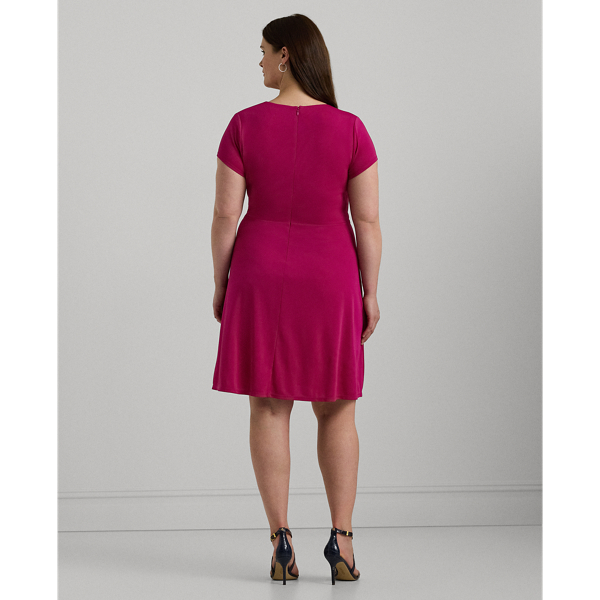 Jerseykleid mit V-Ausschnitt Lauren Woman in Fuchsia-Beerenrot 5