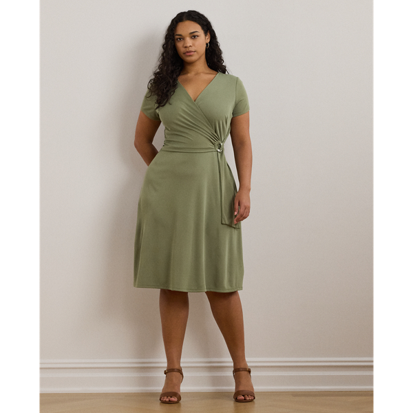 Robe col en V croisé en jersey