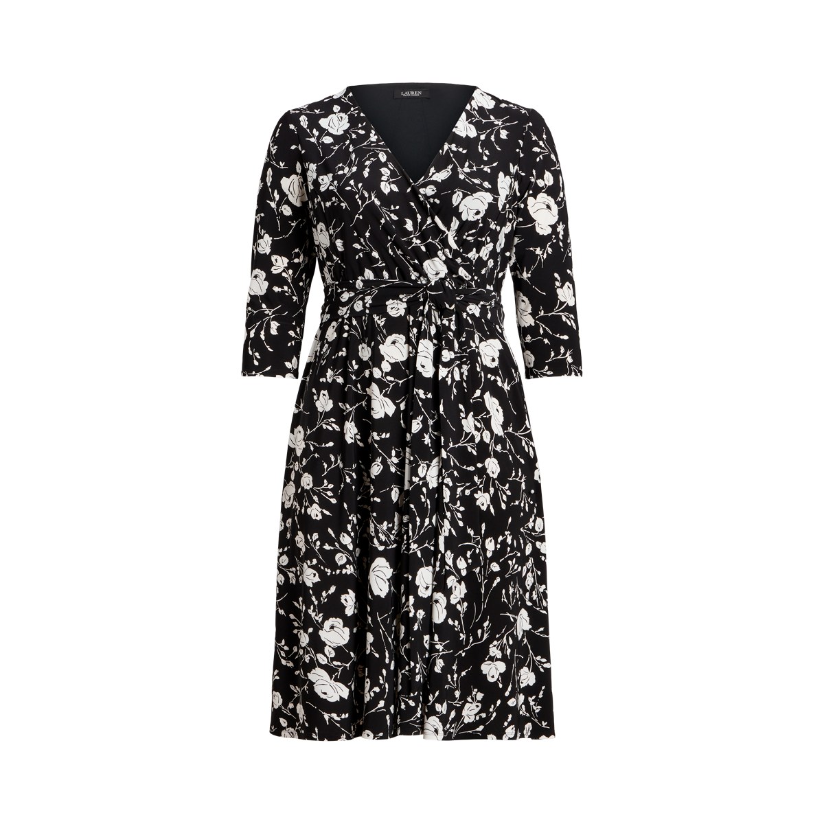 激安商品！Ralph Laure Lauren Floral Surplice Jersey Dress Floral Surplice Jersey Dress