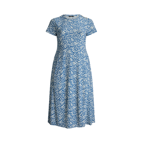 Floral Stretch Jersey Tee Dress Lauren Woman 1