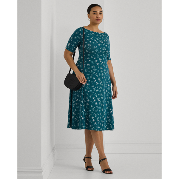 Floral Stretch Cotton Midi Dress