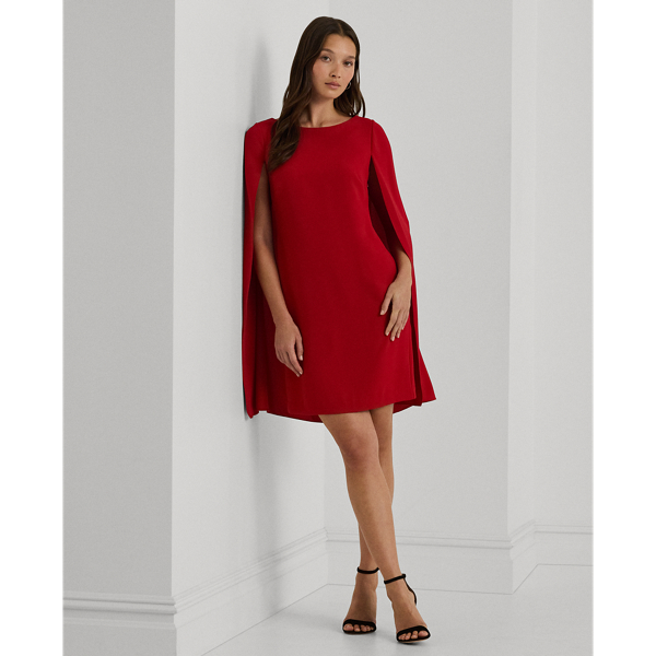 Cape Georgette Cocktail Dress