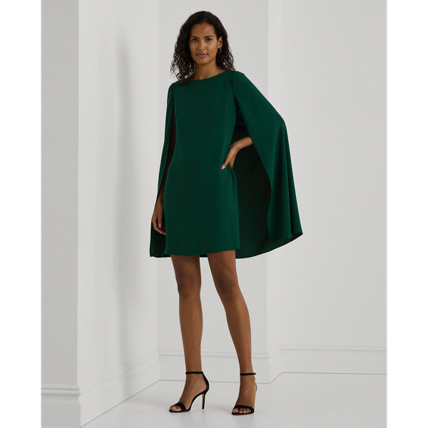 Cape Georgette Cocktail Dress