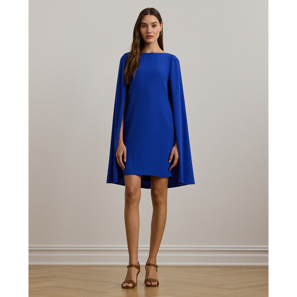 Cape Georgette Cocktail Dress