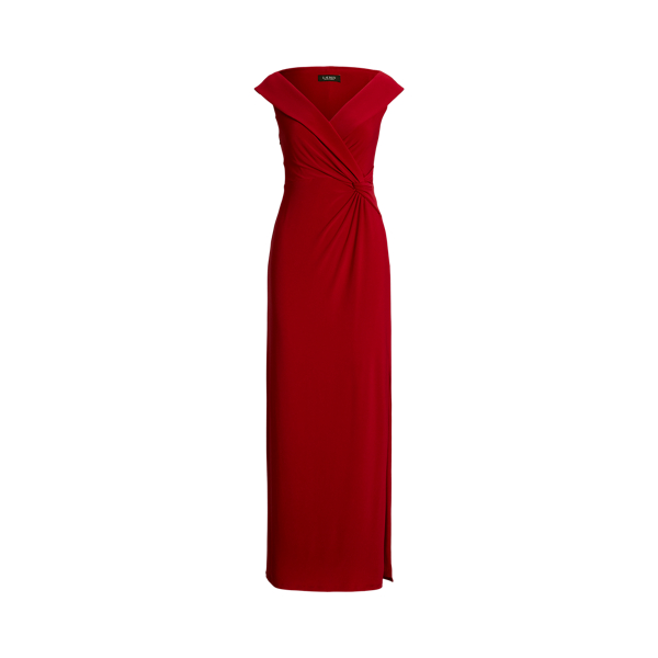 Robe de soir&eacute;e jersey &eacute;paules d&eacute;gag&eacute;es
